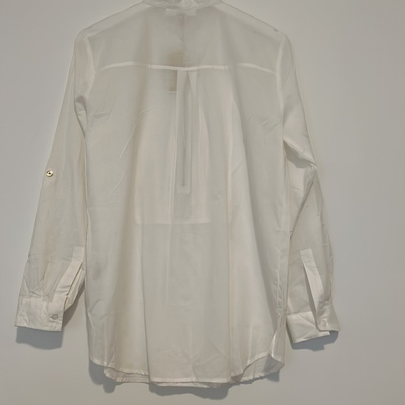 MICHAEL Michael Kors White Zip-Up Blouse, Size 10 - Picture 8 of 11